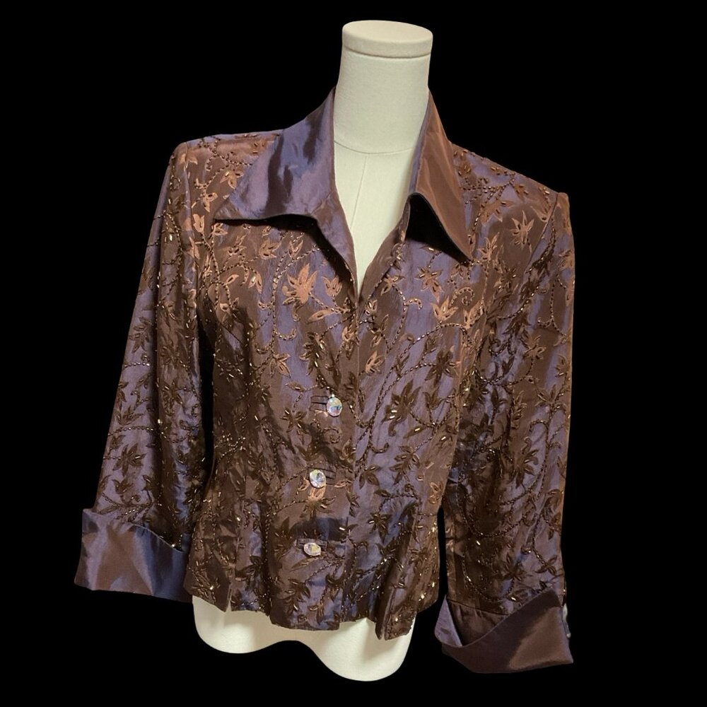 Purple/Brown Iridescent Taffeta Jacket